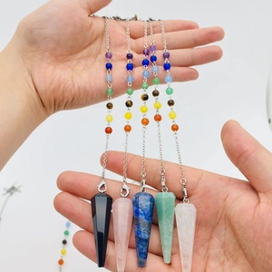Usine pas cher <span class=keywords><strong>prix</strong></span> en gros en vrac pierre <span class=keywords><strong>de</strong></span> guérison <span class=keywords><strong>cristal</strong></span> Chakra pendule pendentif pour la méditation - Product Image 2