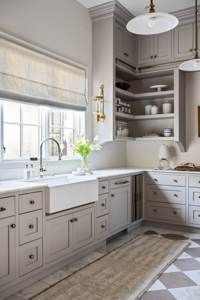 Armoire de cuisine moderne couleur chêne <span class=keywords><strong>blanc</strong></span> panneau mat <span class=keywords><strong>porte</strong></span> en verre livraison rapide incontournable pour appartement centre commercial comprend un évier - Product Image 2