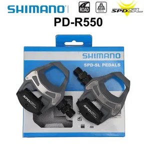 Pédales de vélo de route SHIMANO PD R550 SPD-SL, pédales autobloquantes unilatérales avec crampons SM-SH11, pièces d'origine Shimano - Product Image 4