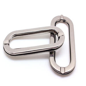 Poignée ovale en fer robuste avec œillets en métal argenté mat pour sacs à main et boîtes de rangement 88mm/75mm - Product Image 3