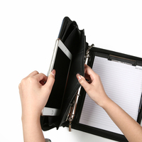 Porte-documents en similicuir Liushun avec logo personnalisé imprimé, pochettes zippées, organiseur de documents juridiques en cuir Saffiano