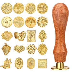 Kit de sceaux de cire 25 mm avec manche en bois pour DIY, scrapbooking, invitations de mariage et de fête, outils pour cartes - Product Image 1