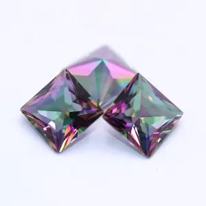 Redleaf Jewelry gems mystic rainbow amethyst diamond cut square shape glass gemstones