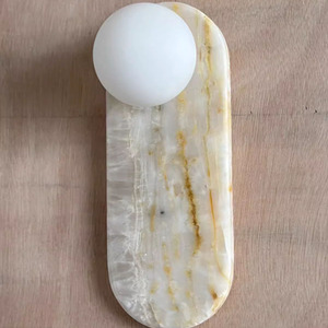 Thiết kế tối giản đá tự nhiên đá cẩm thạch trang trí thủ công mỹ nghệ calacatta Viola đá cẩm thạch Đèn bàn - Product Image 1
