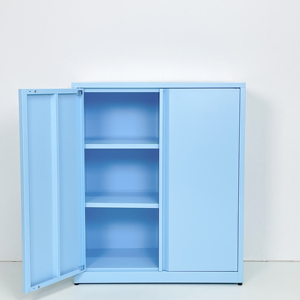 Grande quantité Armoire <span class=keywords><strong>de</strong></span> <span class=keywords><strong>rangement</strong></span> en acier <span class=keywords><strong>de</strong></span> couleur personnalisée Buffet nordique en acier à 2 portes pour le salon - Product Image 3