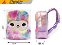 Ensembles de sacs à dos en peluche doux pour la maternelle Sac à dos à motif licorne pour enfants 3 pièces avec boîte à lunch et sac à crayons pour filles