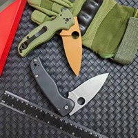 Couteau pliant de camping en plein air SD229, couteau de poche, manche vert, lame couleur cuivre, lame 8Cr13MoV