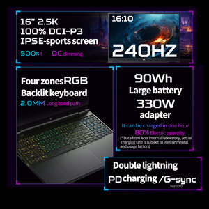 โน้ตบุ๊คเกมมิ่งมือสอง ขนาด 16 นิ้ว 2.5K RTX4060 แล็ปท็อปใหม่เอี่ยม I9 14900HX มือสอง - Product Image 3