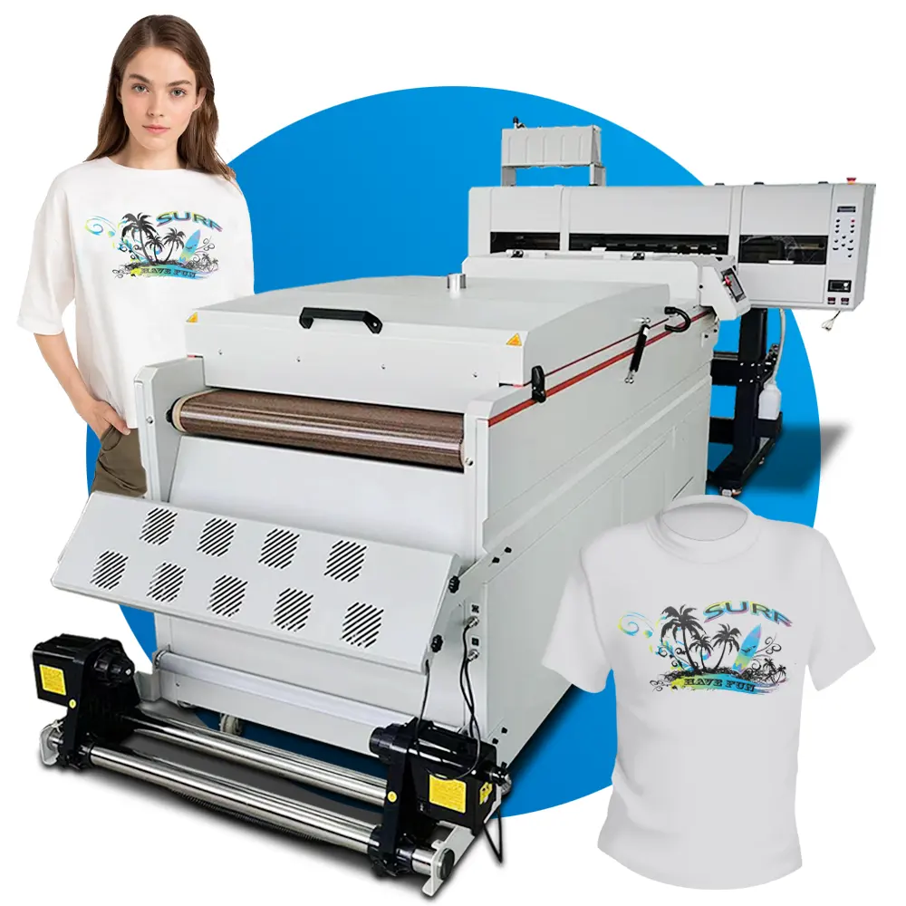 Digitale T-Shirt Drukmachine 4 Kop I3200 Dtf Printer Overdracht Film Met Poeder En Shaker Dtf Printer 24 Inch