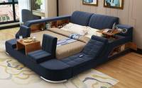Nouvelle vente directe d'usine lit multifonctionnel meubles de chambre à coucher grand espace de stockage avec lit fauteuil de massage