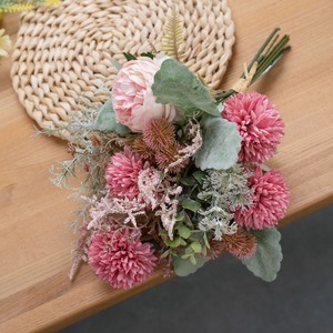 Bouquet de fleurs artificielles de pissenlit parfumé, en tissu tissé rose, pour mariage et décoration intérieure CF01403 - Product Image 1