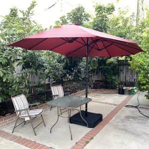 <span class=keywords><strong>Parasol</strong></span> de terrasse extra large rouge de 4,5 m avec manivelle, protection UV et résistant à l'eau pour balcon - Product Image 5
