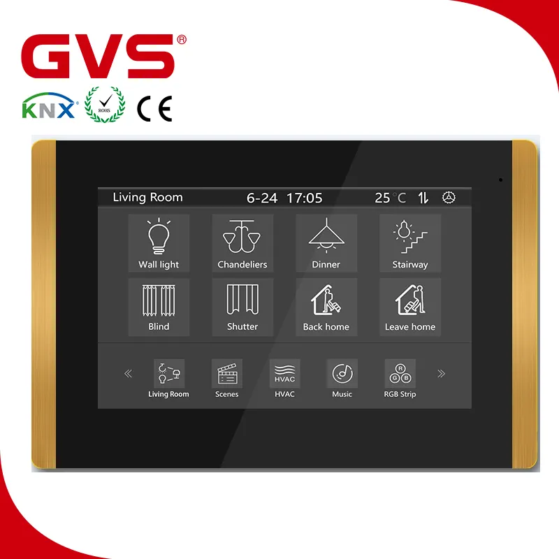 KNX Supplier EIB GVS K-bus KNX Touch Screen Home Automation KNX Touch Panel Smart Home 3.5 5 10.1 Inch Black Sliver Golden