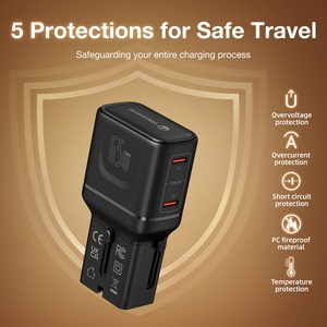 Wontravel Mini <span class=keywords><strong>Pocket</strong></span> trên toàn thế giới phổ Travel Adapter 65W PPS USB Adapter sạc cho gia đình và du lịch - Product Image 5