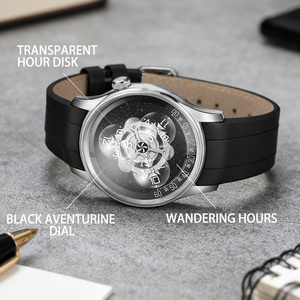 Montre-bracelet automatique Miyota 8215 à heures sauteuses, cadran transparent rotatif, design spécial, logo personnalisé OEM, marque blanche, usine - Product Image 3