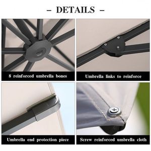 Parasol romain personnalisable en aluminium pour extérieur, abri solaire de jardin, parasol de plage - Product Image 6