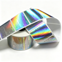 Étiquettes d'avertissement personnalisées holographiques pour cire fondante, autocollantes, imperméables, arc-en-ciel, pour bougies, en rouleau, pour pots et coupelles