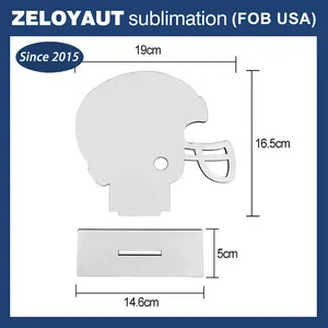 ZELOYAUT-Sublimation Creativity Personalized Irregular MDF Rugby Helmet Photo Frame Ornaments Customizable Printing Picture