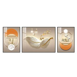 لوحات جدارية ثلاثية عصرية لتزيين غرفة المعيشة بإطار معدني - فن ديكور للمنزل - Product Image 6