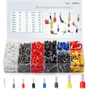 Kit de 1800 cosses de raccordement à sertir en cuivre, de style européen, pour fils de 0,5 mm, 1,5 mm, 2,5 mm, 4,0 mm, 6,0 mm, 10,0 mm - Product Image 2