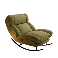 Fauteuil inclinable à bascule moderne pour salon et chambre, chaise longue en velours, design pliable écologique, structure en acier