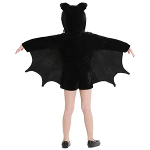 Penjualan Laris Kostum Cosplay Halloween Anak-anak Berkerudung Kostum Kelelawar untuk Anak Perempuan