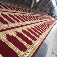 Tapis de prière islamique Axminster haute densité avec logo personnalisé, ignifuge, à poils ras, pour la maison et la mosquée
