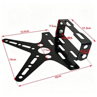 Support de plaque d'immatriculation réglable pour moto, support arrière en aluminium