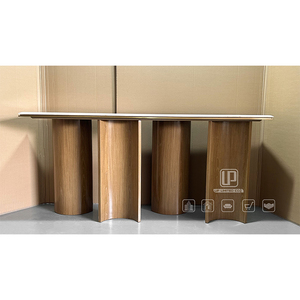 Premium Quality Living Room Furniture <b>Table</b> <b>Marble</b> <b>Top</b> and Natural Wood Base Design Restaurant <b>Console</b> <b>Table</b> Natural Wood Consol - Product Image 2