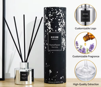 Diffuseur de parfum d'ambiance Homeflower GY01 de luxe pour hôtel, ensemble de 2 diffuseurs à bâtonnets, huile essentielle sans flamme, longue durée (2 mois), en cylindre