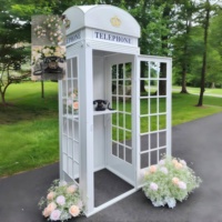 White Telephone Booth Neon Wedding Backdrop Audio Guestbook Phone London Telephone Booth for Wedding Decoration