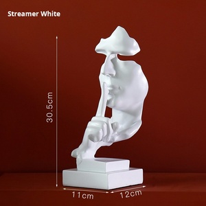 Arte il silenzio è scultura in oro Retro ornamento in resina artigianato charm oggetti decorazione per la casa figura scultura - Product Image 2