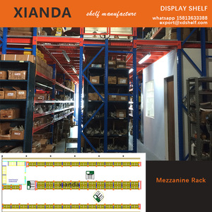 Piattaforma industriale del mezzanino di lavoro del corrimano della scala della struttura d'acciaio dello scaffale del Pallet di stoccaggio del magazzino del carrello elevatore usato di capacità pesante - Product Image 4
