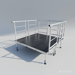 Plateforme de scène robuste 4'x8' facile à installer, scène de concert portable avec roues pour location - Product Image 5