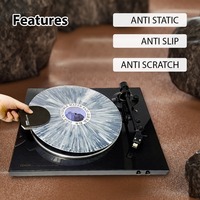 2pcs Record Cleaner Handler Mitt Black Vinyl Record Clip Disc Cleaning Protection Pad Lightweight No Fingerprints No Damage