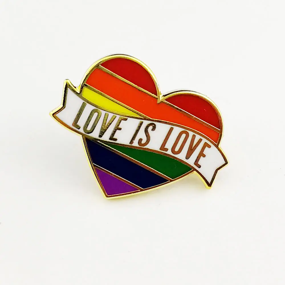 The queen heart love is love gender equality pride rainbow hard enamel lapel pin with box packing