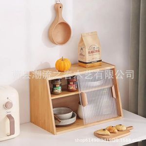 Cross-border wooden small glass <b>storage</b> cabinet, desktop <b>storage</b> cabinet, tea cabinet, home dining <b>sideboard</b>, solid wood - Product Image 3