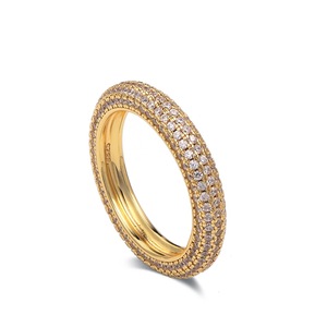 Anillo de banda cerrado de lujo para mujer, de plata de ley S925, con moissanita de círculo completo y doble fila pavimentada, apilable, de gran demanda 2026 - Product Image 1