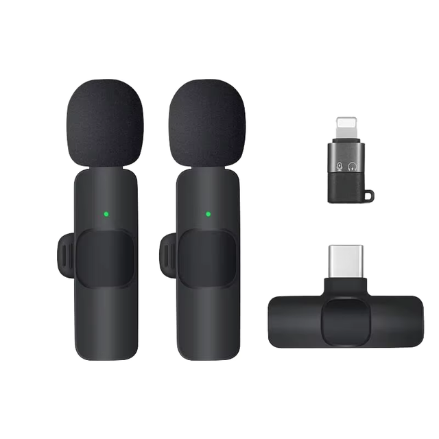2024 Dual Cordless Noise Cancelling Lavalier Microphone for Video Recording Essential for Portable Interviews Wireless