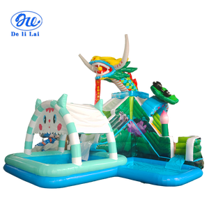 Châteaux gonflables commerciaux les plus vendus, toboggans aquatiques gonflables avec piscines, parcs aquatiques gonflables - Product Image 6