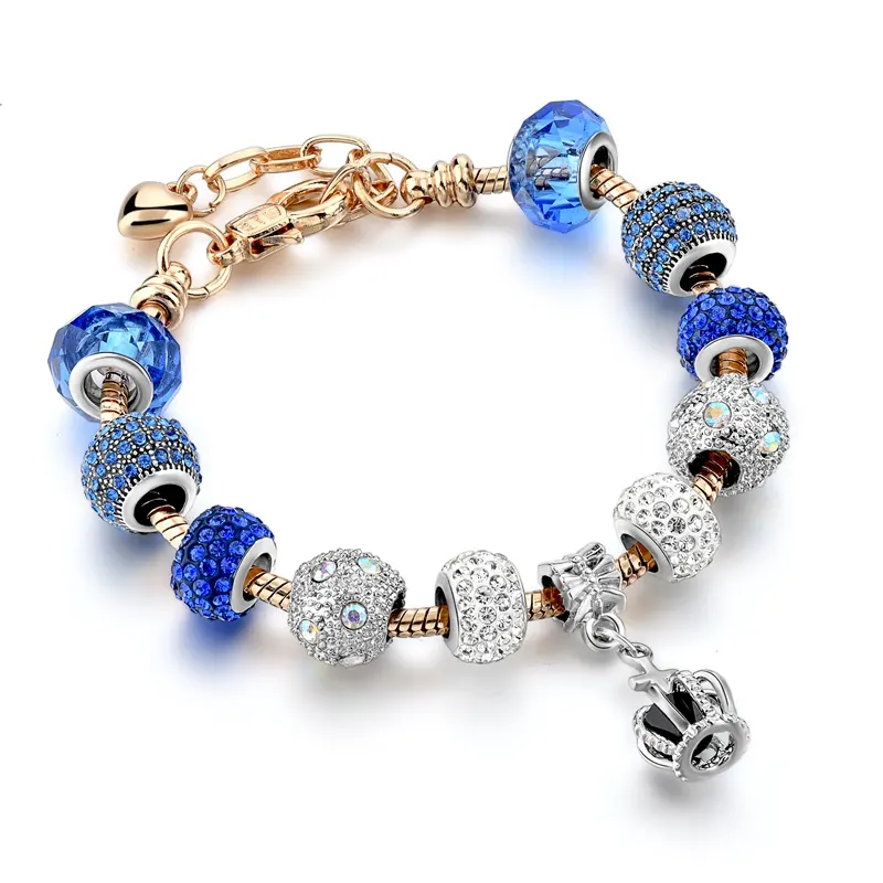 Blue Crown Custom verstellbare Armbänder & Armreifen Charms für Schmuck machen Freund Armband für Frauen Armband