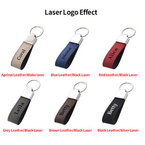 Llavero de cuero y metal Mingou personalizado al por mayor, duradero, con logotipo de marca de <span class=keywords><strong>coche</strong></span>, grabable con láser - Product Image 5