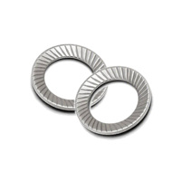 Rondelle de sécurité moletée double face DIN9250 en acier inoxydable, finition naturelle, à dents, anti-desserrage