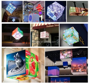 새로운 디자인의 LED 디지털 광고 디스플레이 화면, 독창적인 옥외 방수 회전 매직 큐브 LED 포스터 디스플레이 - Product Image 3