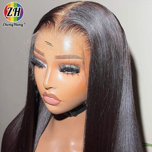 Perruque brésilienne 360 Braid 13x6 en dentelle frontale noire pour femmes, vente en gros, perruque sans colle HD Full Lace Front, cheveux indiens bruts - Product Image 5