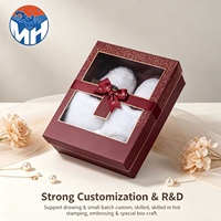 Boîte cadeau personnalisée avec couvercle et base en feuille d'or, avec ruban et nœud pour bijoux et cosmétiques