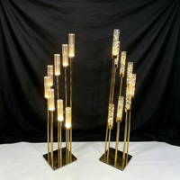 Candelabro de Metal Moderno al por Mayor para Centro de Mesa de Boda, Decoración de Mesa de Comedor, Guía de Eventos