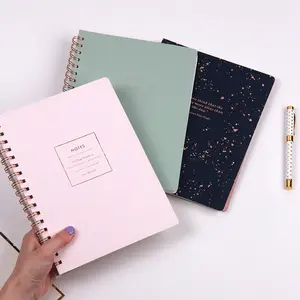 Perencana jurnal cetak Agenda mingguan LOGO buku harian bulanan kustom A5 B5 sampul karton warna-warni Notebook Spiral