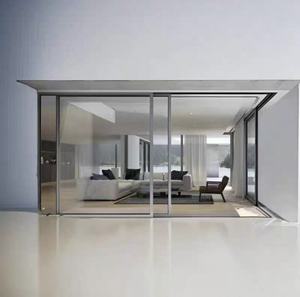 Porte patio coulissante panoramique <span class=keywords><strong>à</strong></span> cadre fin en aluminium premium <span class=keywords><strong>à</strong></span> rupture de pont thermique, double vitrage, style postmoderne, luxe, pour extérieur d'hôtel, grande taille - Product Image 2