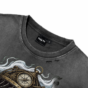 T-shirts pour hommes en coton 100% coupe classique, style vintage délavé, graphiques punk, streetwear, mode, vente en gros, haute qualité - Product Image 3